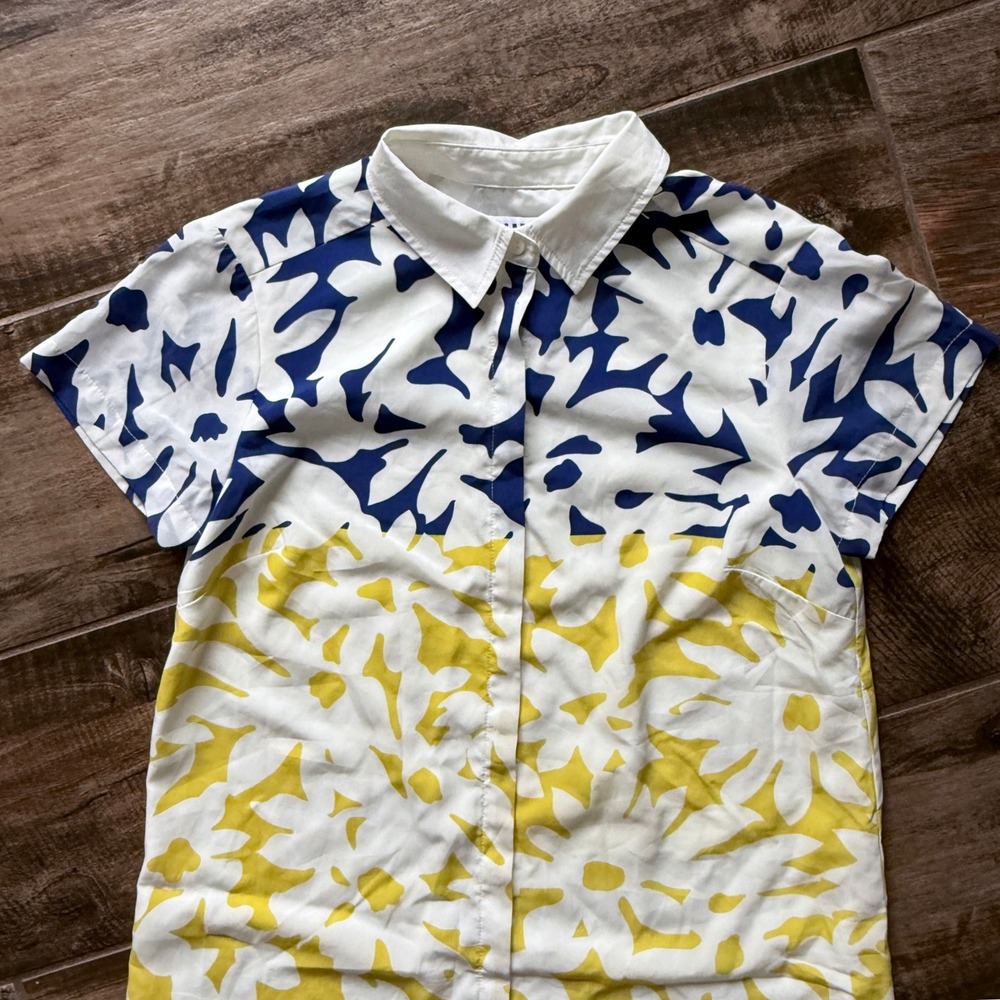 Anthropologie Whit Two Women's Color Blocked Blooms Mini Shirt Dress,Multi, Xs View 4